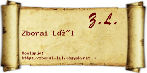 Zborai Lél névjegykártya